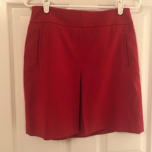 Pleated Red pencil skirt. Size 6 petite
